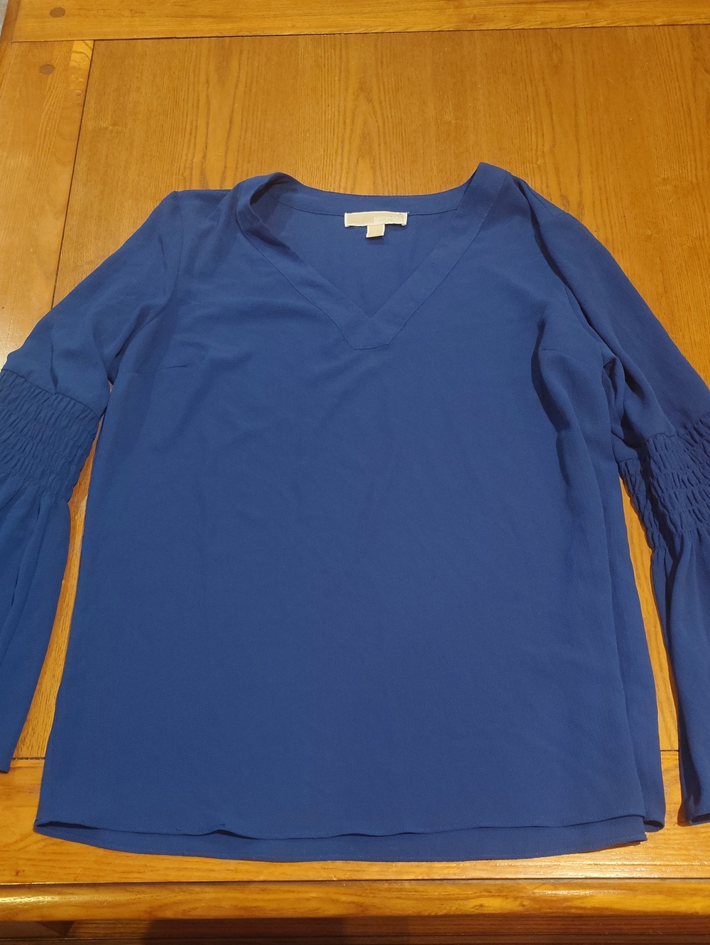 MICHAEL Michael Kors Royal Blue V-Neck Long Sleeve Blouse